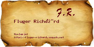 Fluger Richárd névjegykártya